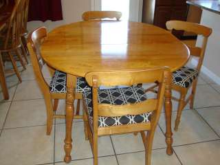 Vintage ETHAN ALLEN maple wood table and 4 chairs  