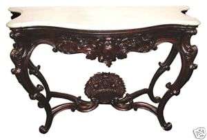 6335 19th C. American Rococo Rosewood Marble Top Table  