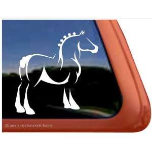  Fancy Draft Horse Trailer Vinyl Window Decal Sticker 