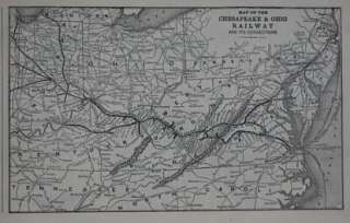 1890 Railroad System Map CHESAPEAKE & OHIO RAILWAY  