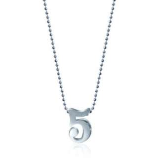 Alex Woo Little Numbers Sterling Silver Number 5 Pendant, 16 