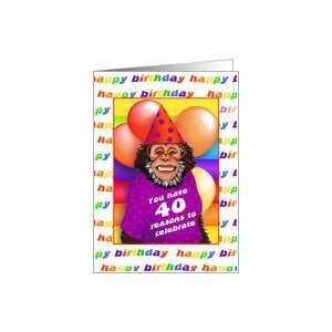  40 Years Old Birthday Cards Humorous Monkey Card Toys 