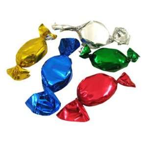 Foil Wrapped Hard Candy   Red, Green, Blue & Silver, 5 lb bag