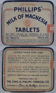 1950‘s~Tin~Phillips Milk of Magnesia Tablets  