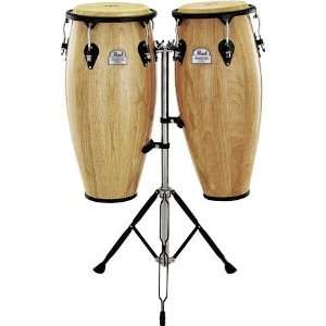   Pearl Primero Conga Set with Twin Stand Natural Musical Instruments