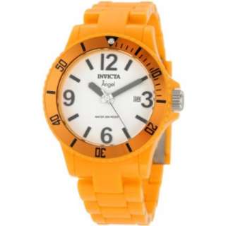 Invicta Womens 1210 Angel White Dial Orange Plastic Watch   designer 