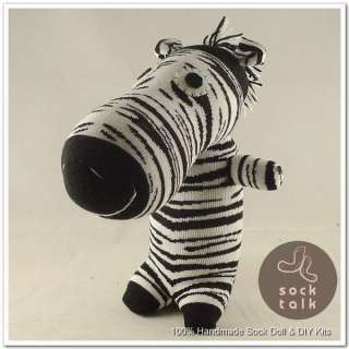   Handmade Punk Sock Monkey Zebra Stuffed Animals Doll Baby Toy  