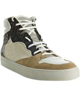 Balenciaga ivory creased patchwork high top sneakers   up to 