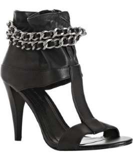 BCBGeneration black leather Ciria chain detail sandals   up 