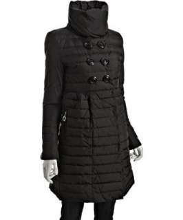 Betsey Johnson black quilted funnel neck down jacket   up to 