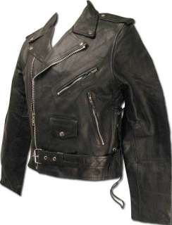   Mens Genuine Black Leather Motorcycle Street Jacket in size LARGE 700
