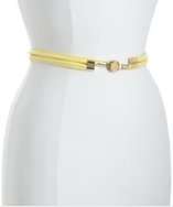 Balenciaga pale yellow leather double rolled clasp belt style 
