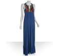 bags electric blue jersey embroidered maxi dress