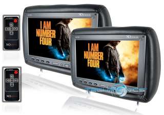   TFT LCD SCREEN HEADREST PILLOW CAR VIDEO MONITORS W/ IR REMOTES  