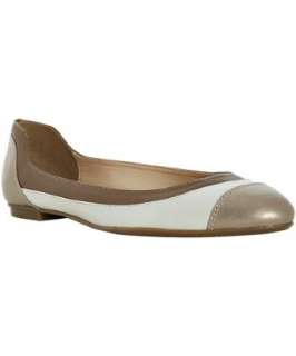 French Sole multi metallic leather Wedgewood colorblock flats 