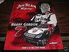 NASCAR 2008 ROBBY GORDON AUTOGRAPH HERO CARD JIM BEAM  