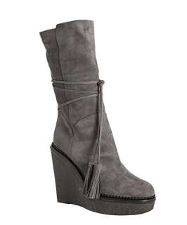 Yves Saint Laurent medium grey Yda 90 wedge boots