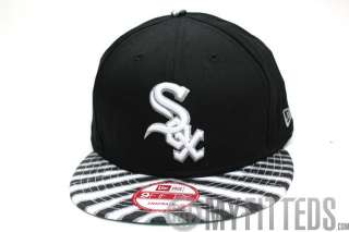   White Sox Zubaz Snap Black White New Era 9Fifty Snapback Hat Authentic