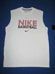 Nike Boys Basketball Tank Top T Shirt White NWT  