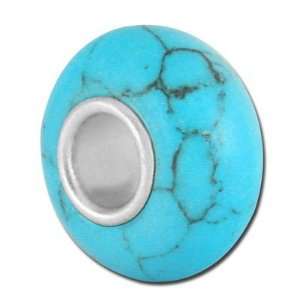  13mm Blue Turquoise Large Hole Bead Jewelry