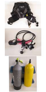 Scuba Dive Equipment Set (Regulator, 2 tanks, and BCD)  