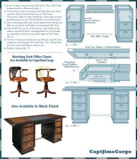 Nautical Furniture Wooden Captains Office Desk Ivory  