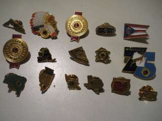 Lot Of 16 Vintage Lions Club Pins 1960s/1970s  