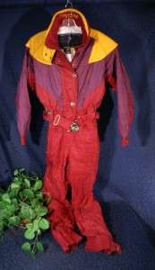 Gently Used Red Wine Yellow SPYDER Ski Snowsuit S 6  