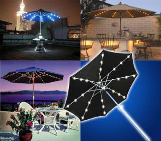   Deluxe 9 Solar Powered LED Patio Outdoor Umbrella Shade Cover  