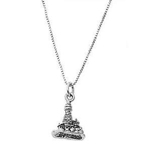   Silver 3 Dimensional Lighthouse on Island Necklace  3d Jewelry