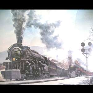 HOWARD FOGG POWHATAN ARROW TRAIN RAILROAD Print 1972  