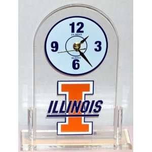   Illini NCAA Desk Top/Table Top Acrylic Clock