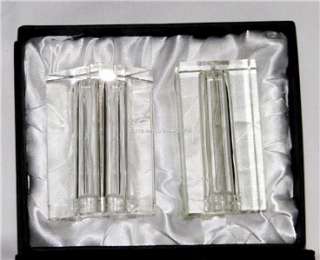 SIGNIFICANT SOLID CRYSTAL GLASS SALT & PEPPER SHAKERS Designer Signed 
