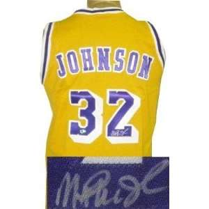   Magic Johnson Jersey   Prostyle Yellow   Autographed NBA Jerseys