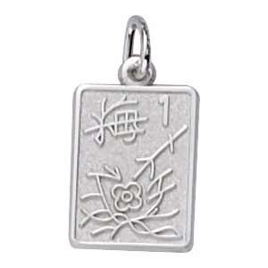  Rembrandt Charms Mahjong Tile Charm, 14K White Gold 