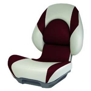   Fully Upholstered Boat Seat, Standard, Tan/Burgundy