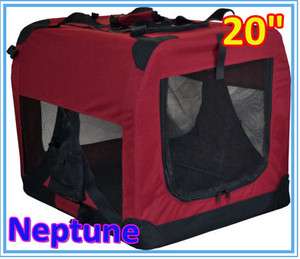Red/Beige Dog Cat Pet Carrier Crate Folding Portable House S/M  