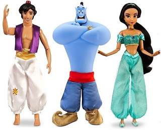 Disney Princess JASMINE, ALADDIN, & GENIE prince barbie doll set 