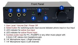 All In 1 Phono Preamp With Aux Input + Microphone Input  