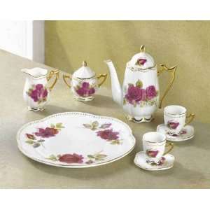  Miniature Ceramic Roses Mini Tea Set