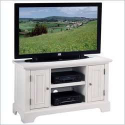 Home Styles Naples Wood Cabinet Multi Step White Finish TV Stand 