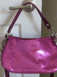 NWT COACH Poppy Sequin Groovy Swing Pink Bag 16482  