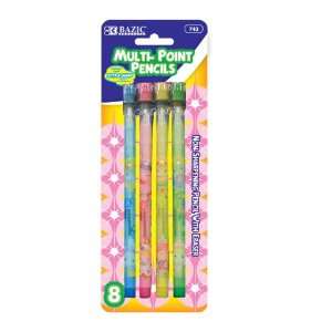   BAZIC Fancy Multi Point Pencil (8/Pack), Case Pack 24