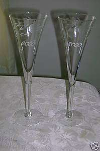 Princess House Heritage Toasting Flutes  