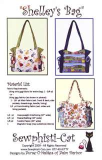 Sewphisti Cat Shelleys Bag Handbag Purse Pattern  