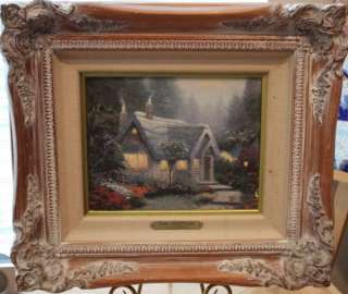 Thomas Kinkade Cedar Nook Cottage RARE canvas painting  