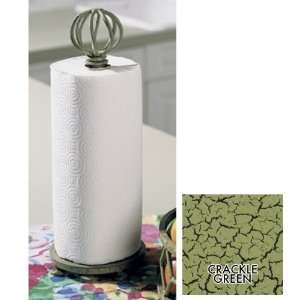 Iron Bird Cage Finial Paper Towel Holder (Green Crackle 