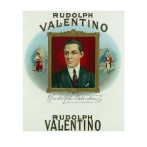  Rudolph Valentino Brand Cigar Outer Box Label Vintage Art 