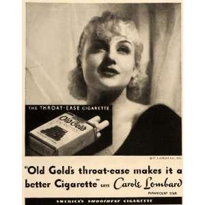  1935 Ad Old Gold Cigarettes Carole Lombard Paramount 