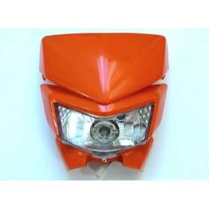   BIKE GLOSS ORANGE RACING HEADLIGHT HEAD LAMP FAIRING 